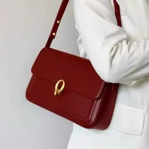 High-quality red vintage bridal wedding bag 2025 new light luxury commuting armpit bag French minority handbag trend